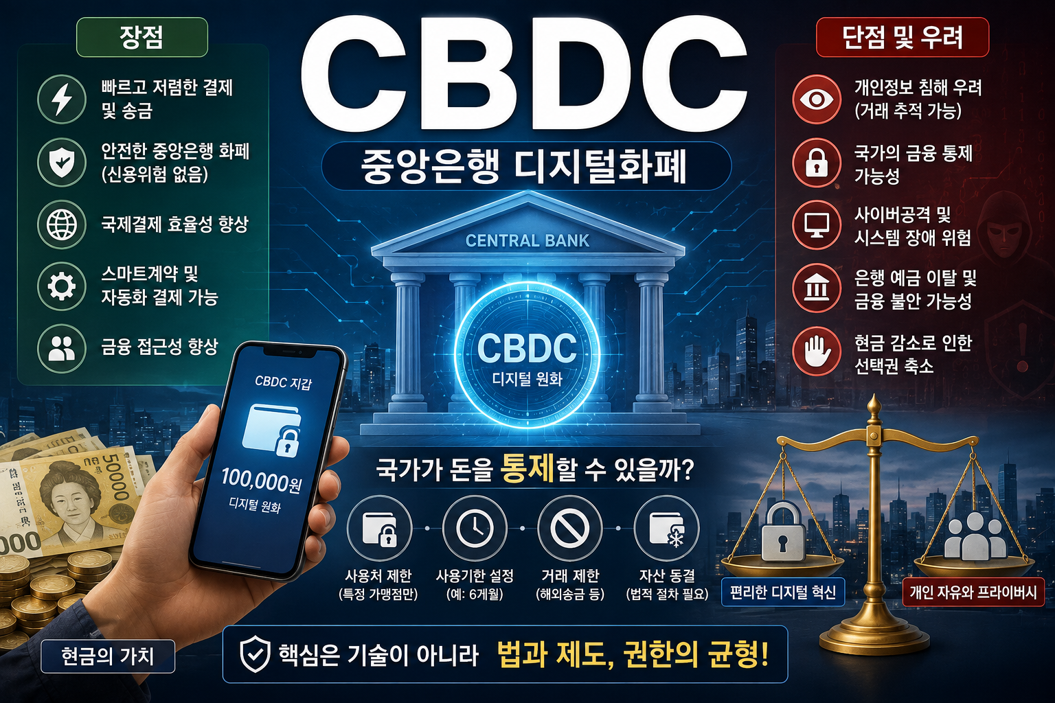CBDC 도입되면 무엇이 달라질까? 장단점과 금융 통제 어디까지 가능할까?