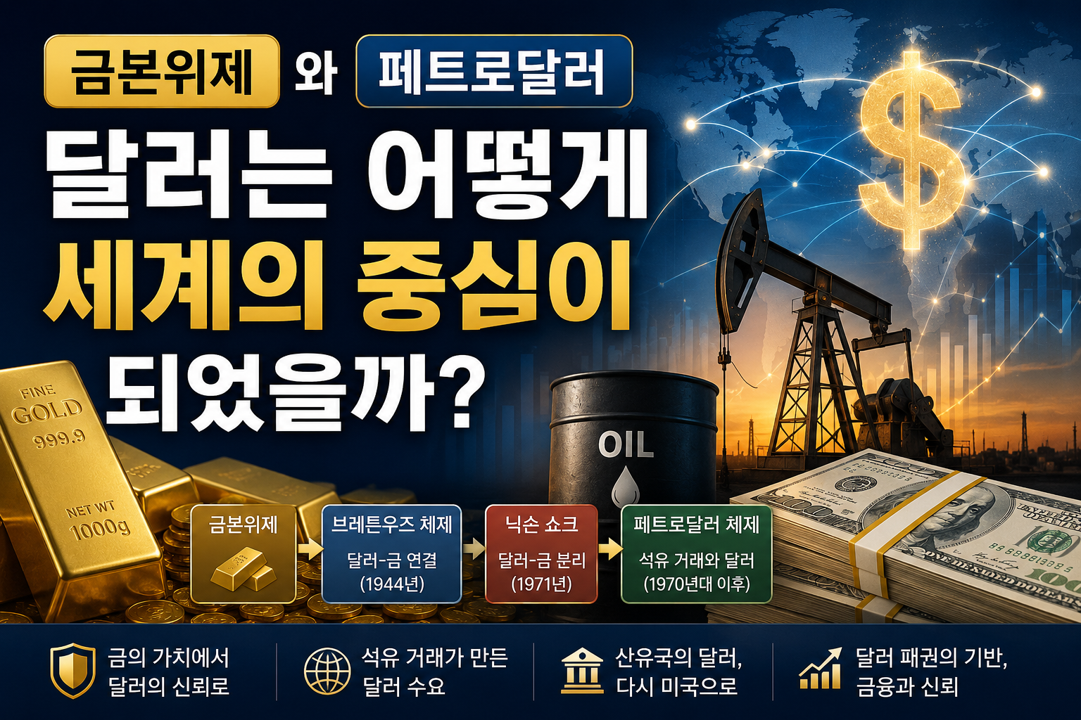 금본위제와 페트로달러란? 달러가 세계의 중심이 된 이유